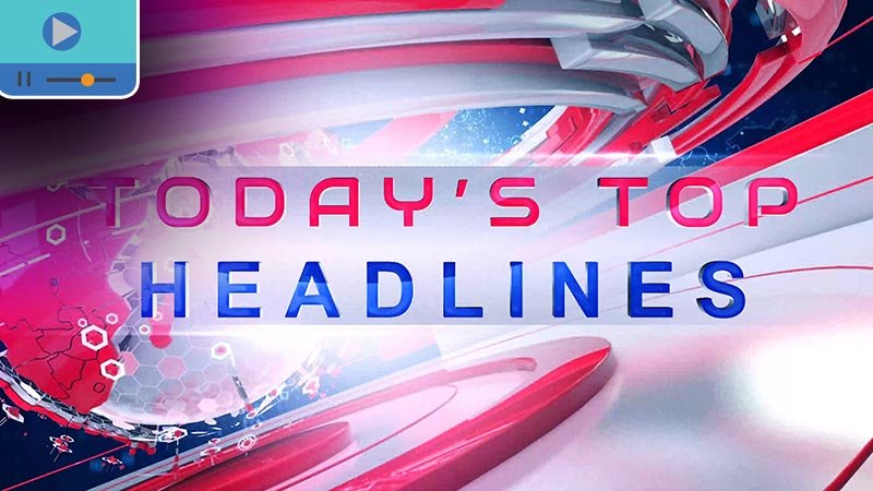 Green screen template for news with golden frame